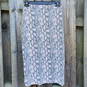 American Eagle Midi pencil Skirt Snakeskin print Lightweight XS side zip